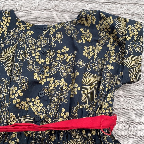 Tea Collection black and gold print dress sz 6 - Picture 6 of 6